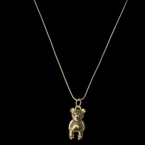 Coach Gold Bear Crystal Pendant Necklace. New no tag
